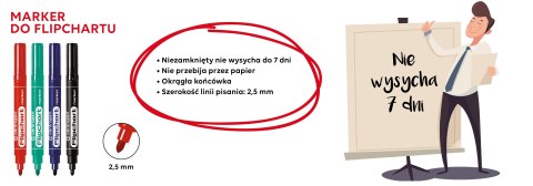 Marker FLIPCHART 8550 zielony okrągła końcówka CENTROPEN Marker FLIPCHART 8550 zielony okrągła końcówka CENTROPEN