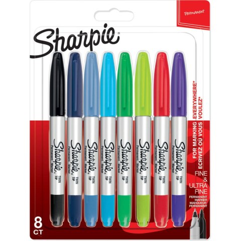 Markery permanentne SHARPIE TWIN TIP 8szt.-zestaw 2065409 Markery permanentne SHARPIE TWIN TIP 8szt.-zestaw 2065409