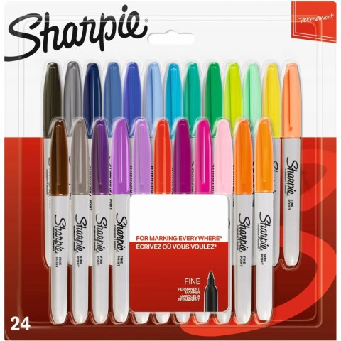 Markery permanentny SHARPIE FINE 24szt.-zestaw 2065405 Markery permanentny SHARPIE FINE 24szt.-zestaw 2065405