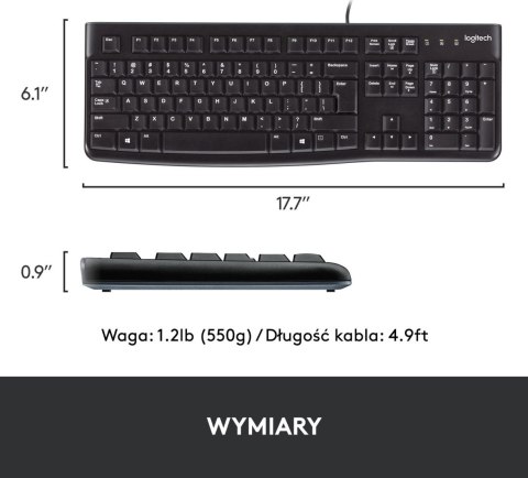 Klawiatura LOGITECH K120 USB 920-002509 Klawiatura LOGITECH K120 USB 920-002509