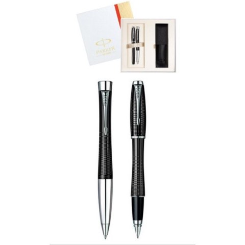 Komplet URBAN PREMIUM hebanowy pióro wieczne, długopis + etui w eleganckim pudełku S1889083 PARKER Komplet URBAN PREMIUM hebanowy pióro wieczne, długopis + etui w eleganckim pudełku S1889083 PARKER