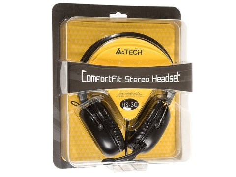 Słuchawki z mikrofonem A4TECH HS-30 czarne A4TSLU29942 Słuchawki z mikrofonem A4TECH HS-30 czarne A4TSLU29942