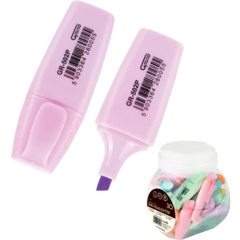 Zakreślacze GR-502P mini pastelowe 30sztuk w słoiczku 160-2237 Zakreślacze GR-502P mini pastelowe 30sztuk w słoiczku 160-2237