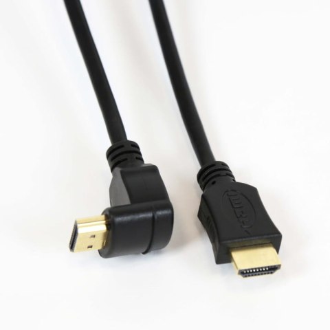 Kabel HDMI -> HDMI 1,5m v.1.4 kątowy czarny OMEGA (41855) Kabel HDMI -> HDMI 1,5m v.1.4 kątowy czarny OMEGA (41855)