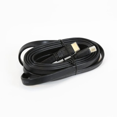 Kabel HDMI -> HDMI 3m v.1.4 4K płaski czarny OMEGA (41848) Kabel HDMI -> HDMI 3m v.1.4 4K płaski czarny OMEGA (41848)
