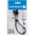 Kabel USB-A -> Lightning 0,3m 2,4A pleciony czarny EVERACTIVE (CBB-0.3IB)