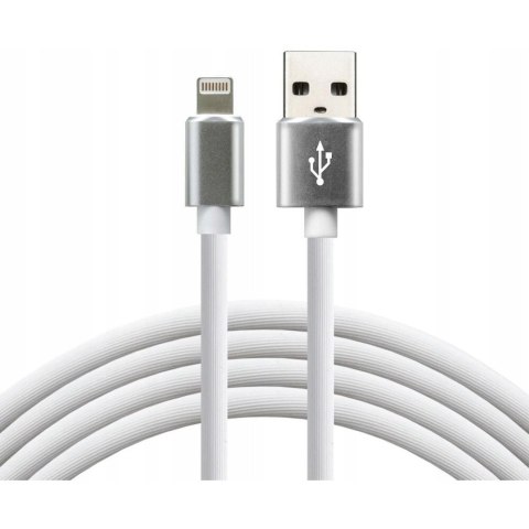 Kabel USB-A -> Lightning 1,5m 2,4A silikonowy biały EVERACTIVE (CBS-1.5IW) Kabel USB-A -> Lightning 1,5m 2,4A silikonowy biały EVERACTIVE (CBS-1.5IW)