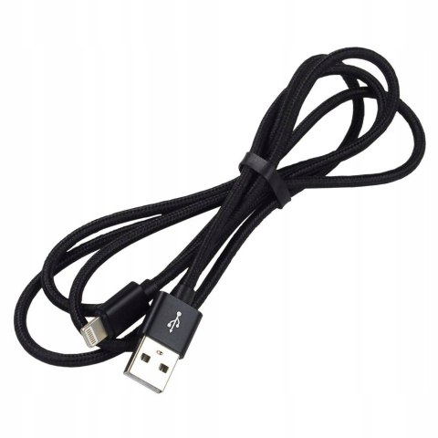 Kabel USB-A -> Lightning 1m 2,4A pleciony czarny EVERACTIVE (CBB-1IB) Kabel USB-A -> Lightning 1m 2,4A pleciony czarny EVERACTIVE (CBB-1IB)