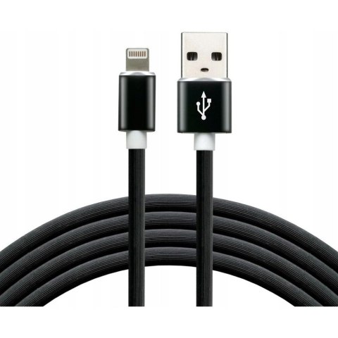 Kabel USB-A -> Lightning 1m 2,4A silikonowy czarny EVERACTIVE (CBS-1IB) Kabel USB-A -> Lightning 1m 2,4A silikonowy czarny EVERACTIVE (CBS-1IB)