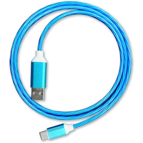 Kabel USB-A -> USB-C 1m 2A LED niebieski PLATINET (45742) Kabel USB-A -> USB-C 1m 2A LED niebieski PLATINET (45742)