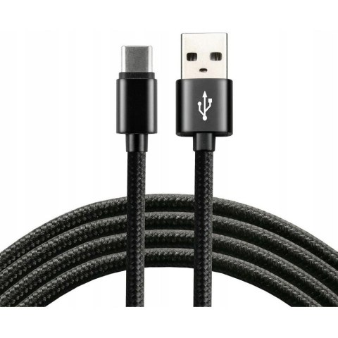 Kabel USB-A -> USB-C 1m 3A pleciony czarny EVERACTIVE (CBB-1CB) Kabel USB-A -> USB-C 1m 3A pleciony czarny EVERACTIVE (CBB-1CB)