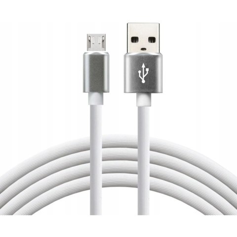 Kabel USB-A -> microUSB 1,5m 2,4A silikonowy biały EVERACTIVE (CBS-1.5MW) Kabel USB-A -> microUSB 1,5m 2,4A silikonowy biały EVERACTIVE (CBS-1.5MW)