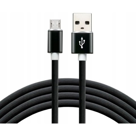 Kabel USB-A -> microUSB 1,5m 2,4A silikonowy czarny EVERACTIVE (CBS-1.5MB) Kabel USB-A -> microUSB 1,5m 2,4A silikonowy czarny EVERACTIVE (CBS-1.5MB)