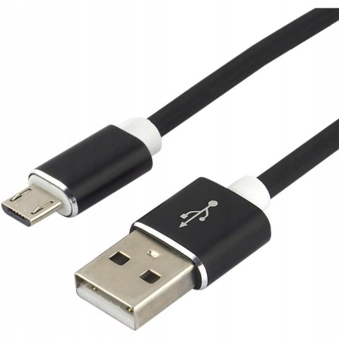 Kabel USB-A -> microUSB 1,5m 2,4A silikonowy czarny EVERACTIVE (CBS-1.5MB) Kabel USB-A -> microUSB 1,5m 2,4A silikonowy czarny EVERACTIVE (CBS-1.5MB)