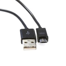 Kabel USB-A -> microUSB 1m 2A czarny OMEGA BAJA (44344)
