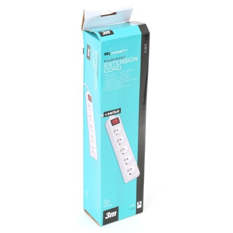 Listwa zasilająca 5g/3m biała FIESTA 10A/2500W uziemienie (42045) Listwa zasilająca 5g/3m biała FIESTA 10A/2500W uziemienie (42045)