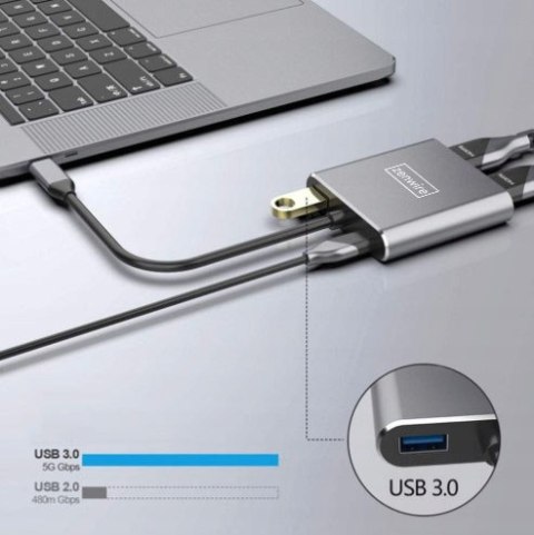 Stacja dokująca ZENWIRE (USH192) USB-C -> 2xHDMI 4K/USB-C 3.1/USB 3.0 Stacja dokująca ZENWIRE (USH192) USB-C -> 2xHDMI 4K/USB-C 3.1/USB 3.0