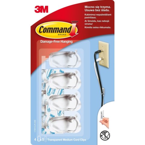 Uchwyty do kabli 3M COMMAND 17301 średnie transparentne 3M-4046719667543 Uchwyty do kabli 3M COMMAND 17301 średnie transparentne 3M-4046719667543