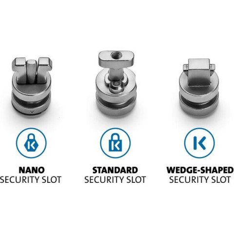 Zestaw końcówek blokad ClickSafe 3w1 gniazda T-Bar Nano i klinowe K68001WW KENSINGTON Zestaw końcówek blokad ClickSafe 3w1 gniazda T-Bar Nano i klinowe K68001WW KENSINGTON