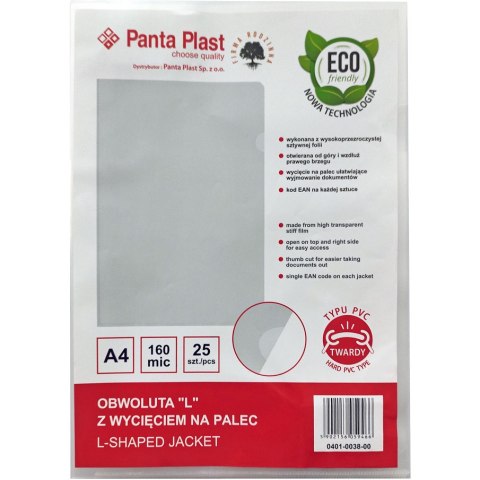 Obwoluta L typu PVC 160mic (25szt.) 0401-0038-00 PANTA PLAST Obwoluta L typu PVC 160mic (25szt.) 0401-0038-00 PANTA PLAST