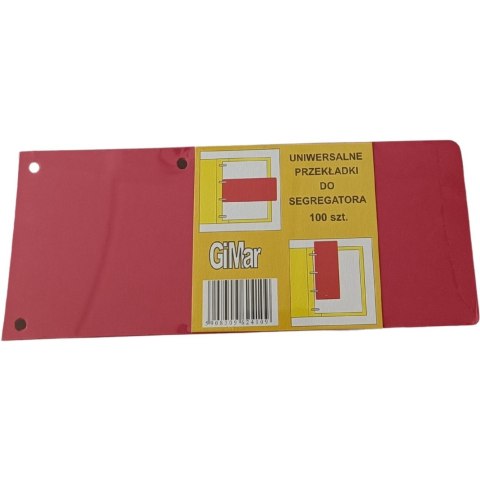 Przekładki 98x240 wąskie(100) czerwona BREWIS