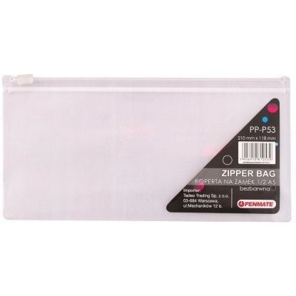Koperta na zamek DL 1/3 A4 bezbarwna PP-P53 TT6694 PENMATE
