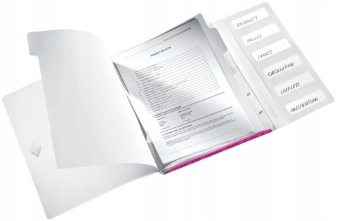 Teczka z gumką 6 przekładek różowa 46330023 LEITZ WOW Teczka z gumką 6 przekładek różowa 46330023 LEITZ WOW