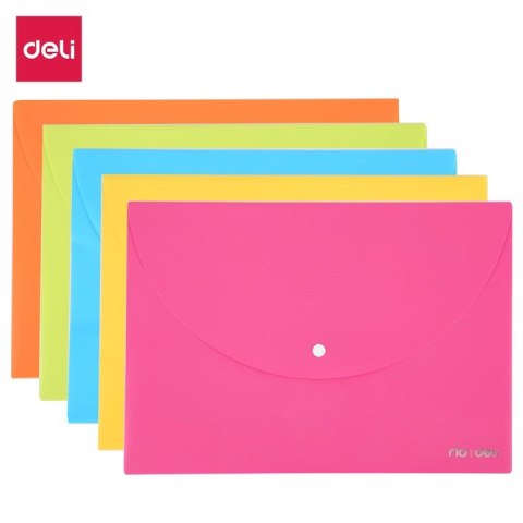 Teczka kopertowa na zatrzask A4 RIO różowa 38131 PINK DELI Teczka kopertowa na zatrzask A4 RIO różowa 38131 PINK DELI