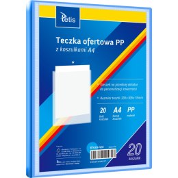 Teczka ofertowa A4 PP 20 koszulek NIEBIESKA BT630-N20 TETIS