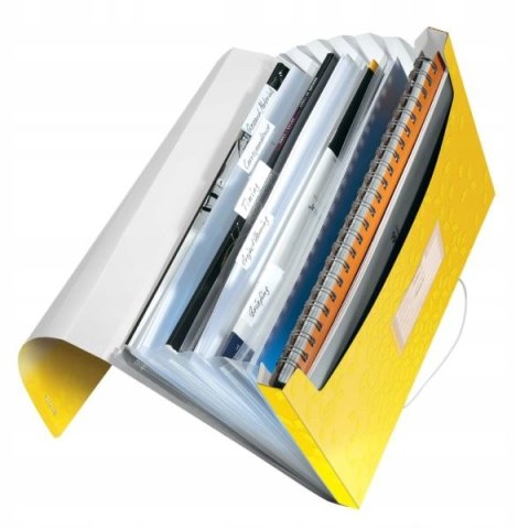 Teczka z 6 przegródkami PP Leitz WOW, żółta 45890016 Teczka z 6 przegródkami PP Leitz WOW, żółta 45890016