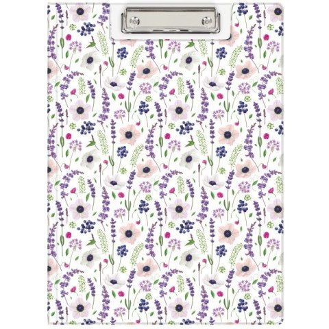 Teczka z klipem na dokumenty Clipboard A4 PVC wzór Kwiaty KHN-04-32 BIURFOL