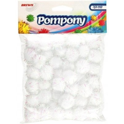 Pompony metaliczne 2cm białe (40 szt.) POM27 BREWIS Pompony metaliczne 2cm białe (40 szt.) POM27 BREWIS