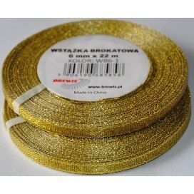 Wstążka brokatowa złota 6mm WB6-1 BREWIS Wstążka brokatowa złota 6mm WB6-1 BREWIS