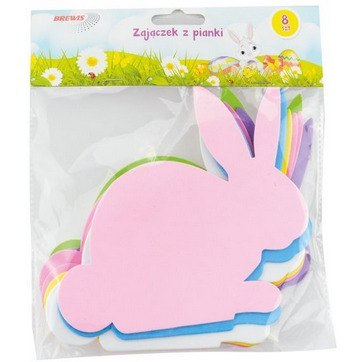 Zajączek z pianki WIELKANOC PVE08 681454 (8SZT.)MIX Zajączek z pianki WIELKANOC PVE08 681454 (8SZT.)MIX