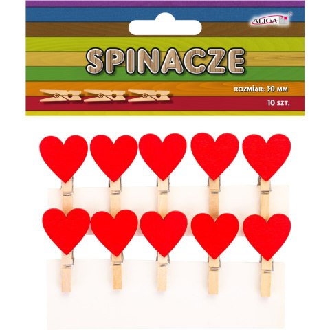 Klamerki drewniane SERCA 3cm, 10szt. SPIN-6110 ALIGA Klamerki drewniane SERCA 3cm, 10szt. SPIN-6110 ALIGA