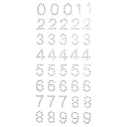 Kryształki samoprzylepne CYFRY srebrne 18mm (40) 251108 Galeria Papieru
