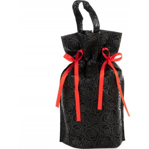 Worek upominkowy materiałowy z rączką CZARNE RÓŻE 22x32x10cm PaKaDo Worek upominkowy materiałowy z rączką CZARNE RÓŻE 22x32x10cm PaKaDo