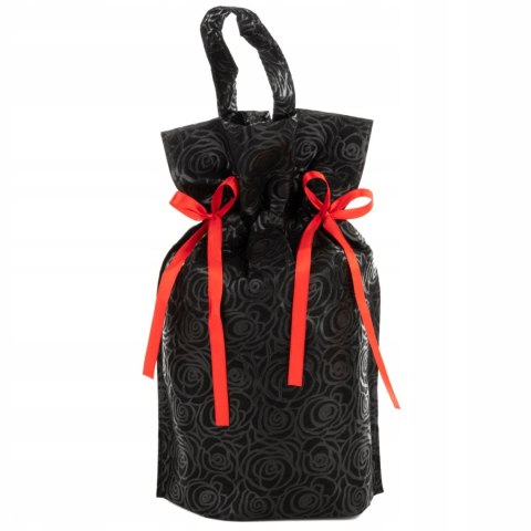Worek upominkowy materiałowy z rączką CZARNE RÓŻE 22x32x10cm PaKaDo Worek upominkowy materiałowy z rączką CZARNE RÓŻE 22x32x10cm PaKaDo