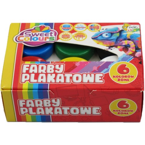 Farby plakatowe 6 kol. 20ml. Sweet Colours OTOCKI Farby plakatowe 6 kol. 20ml. Sweet Colours OTOCKI