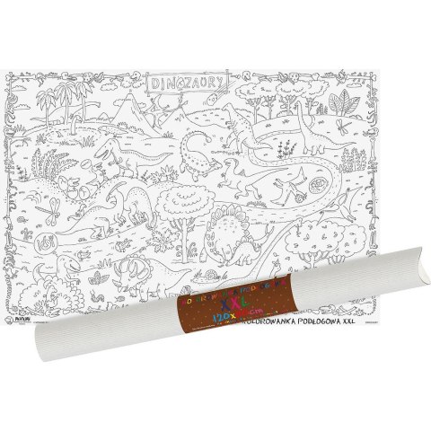 Kolorowanka podłogowa XXL 120x80cm Dinozaury PP-000102 MONUMI Kolorowanka podłogowa XXL 120x80cm Dinozaury PP-000102 MONUMI