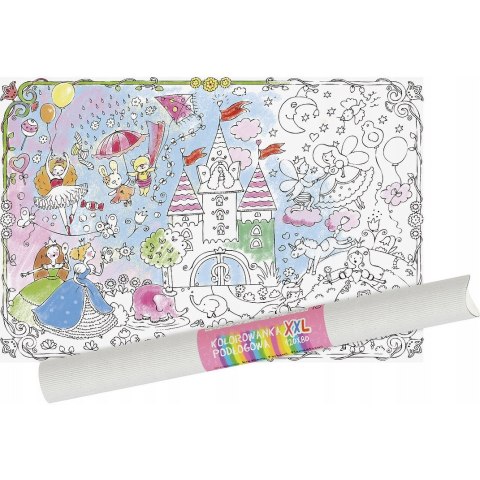 Kolorowanka podłogowa XXL 120x80cm Zamek Księżniczek PP-000103 MONUMI Kolorowanka podłogowa XXL 120x80cm Zamek Księżniczek PP-000103 MONUMI