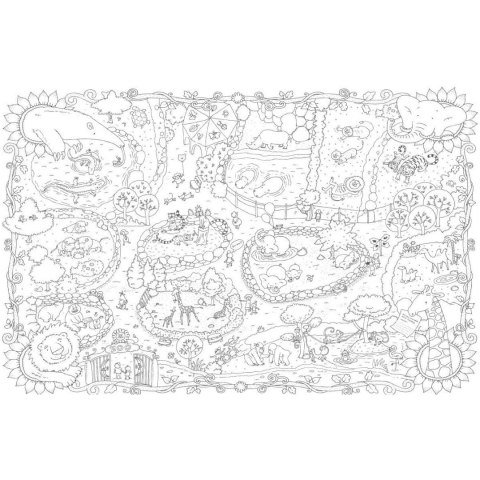 Kolorowanka podłogowa XXL 120x80cm Zoo PP-000103 MONUMI Kolorowanka podłogowa XXL 120x80cm Zoo PP-000103 MONUMI