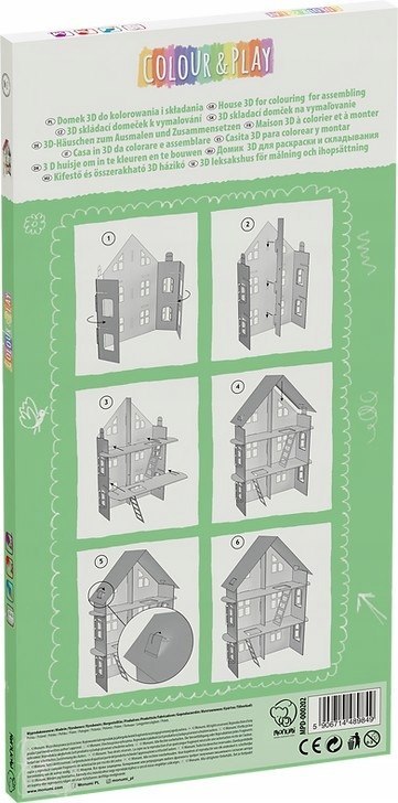 Kolorowanka składana 3D XXL Domek ul.Wiosenna 14 PD-000202 MONUMI Kolorowanka składana 3D XXL Domek ul.Wiosenna 14 PD-000202 MONUMI