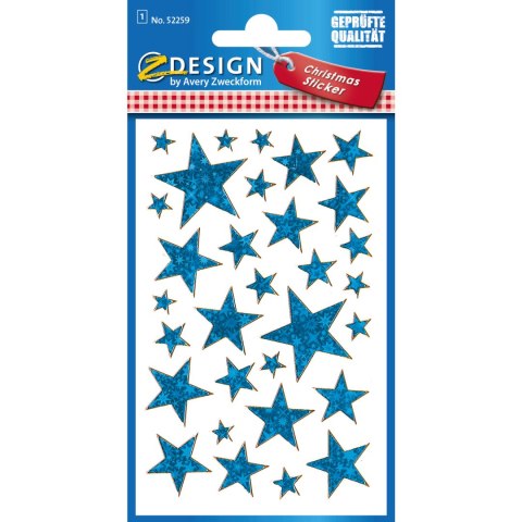 Naklejki Z-Design foliowe - niebieskie gwiazdy 52259 AVERY ZWECKFORM Naklejki Z-Design foliowe - niebieskie gwiazdy 52259 AVERY ZWECKFORM