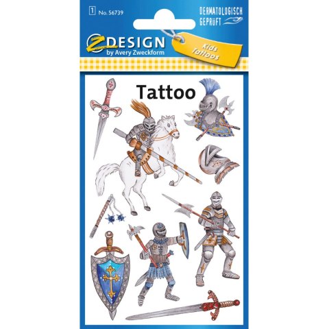 Naklejki tatuaże dla dzieci RYCERZ 56739 Z-DESIGN KIDS TATTOO AVERY ZWECKFORM Naklejki tatuaże dla dzieci RYCERZ 56739 Z-DESIGN KIDS TATTOO AVERY ZWECKFORM