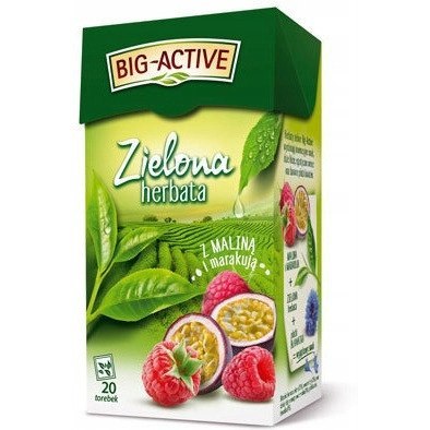 Herbata BIG-ACTIVE zielona (20 torebek) MALINA-MARAKUJA Herbata BIG-ACTIVE zielona (20 torebek) MALINA-MARAKUJA