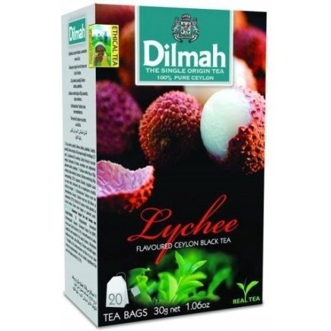 Herbata DILMAH (20 torebek) czarna z aromatem BRZOSKWINIA & LYCHEE 30g Herbata DILMAH (20 torebek) czarna z aromatem BRZOSKWINIA & LYCHEE 30g
