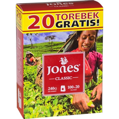 Herbata czarna JONES (100 torebek+ 20t gratis x 2g) Classic Herbata czarna JONES (100 torebek+ 20t gratis x 2g) Classic