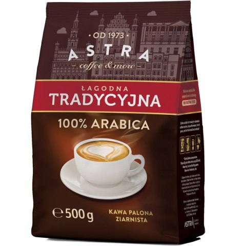 Kawa ASTRA ziarno 500g ŁagodnaTradycyjna 100% ARABICA Kawa ASTRA ziarno 500g ŁagodnaTradycyjna 100% ARABICA