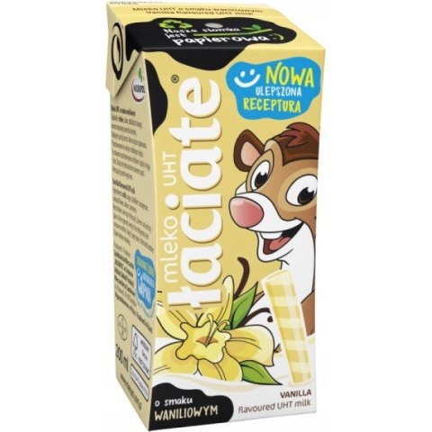 Mleko ŁACIATE UHT 200ml (12 sztuk) waniliowe Mleko ŁACIATE UHT 200ml (12 sztuk) waniliowe